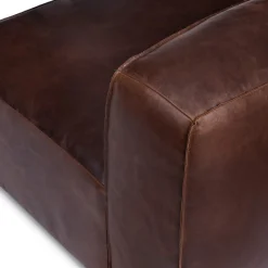 Cigar 56" Leather Loveseat - Indiana Brown
