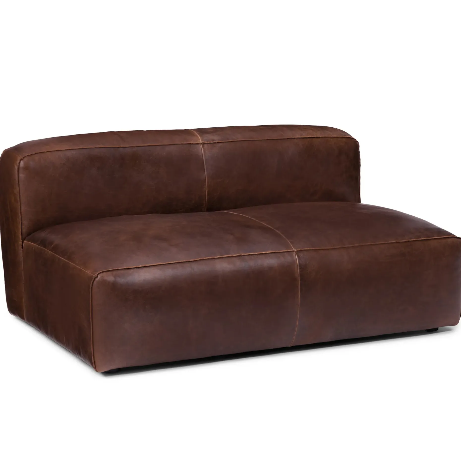 Cigar 56" Leather Loveseat - Indiana Brown