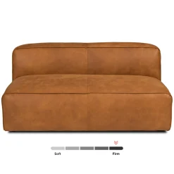 Cigar 56" Leather Loveseat - Rawhide Tan