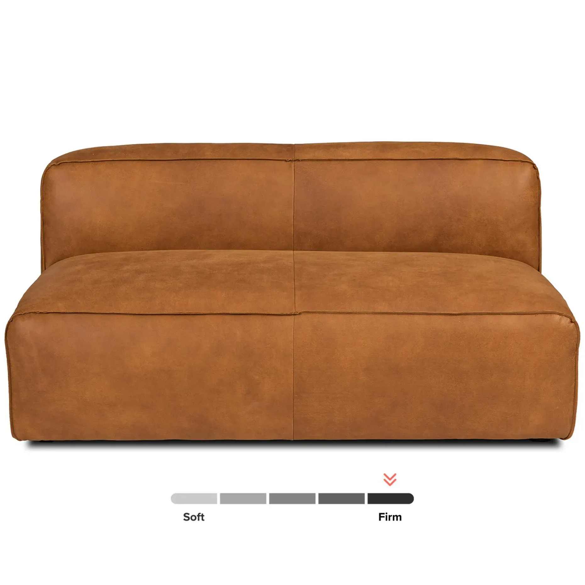 Cigar 56" Leather Loveseat - Rawhide Tan
