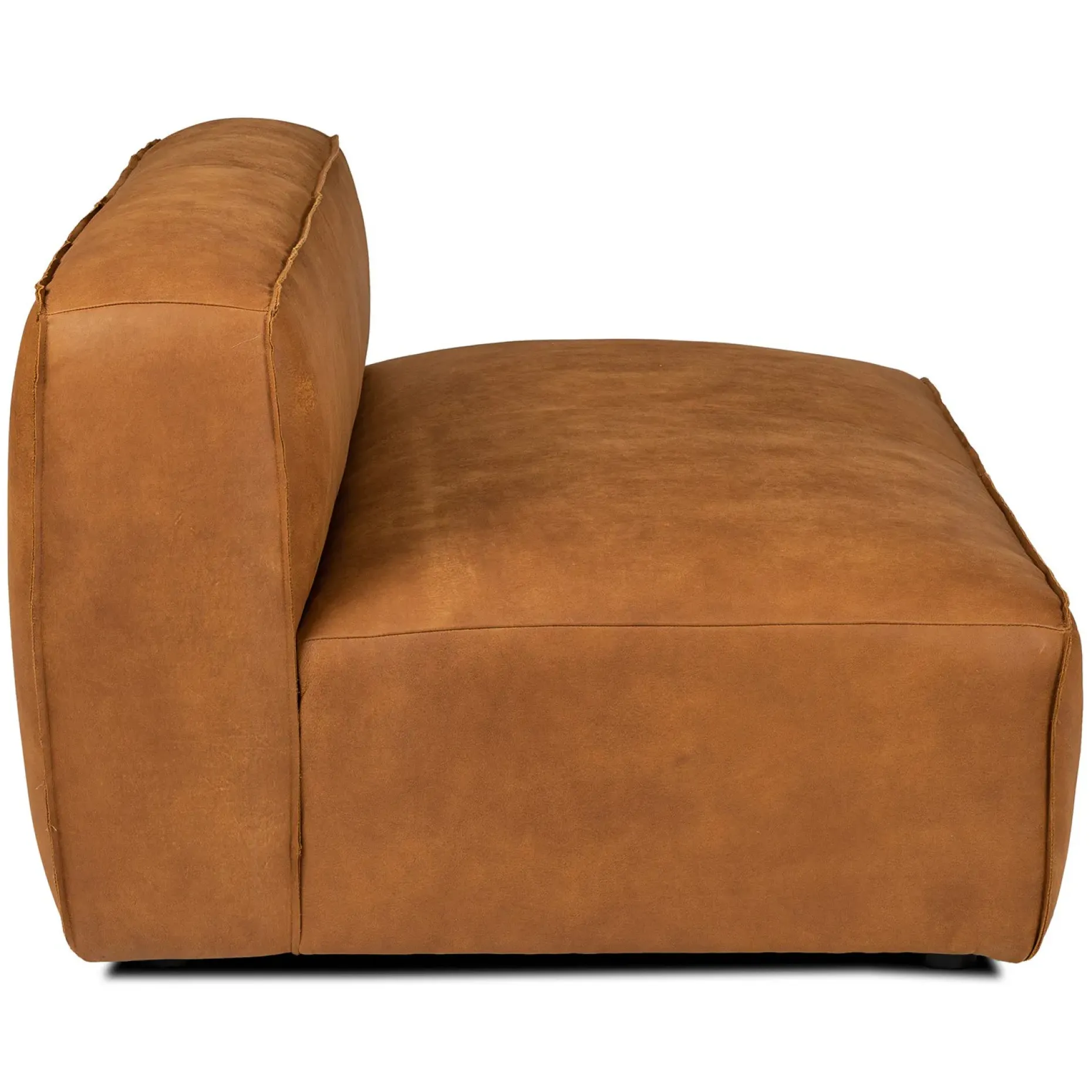 Cigar 56" Leather Loveseat - Rawhide Tan