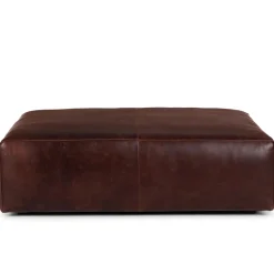 Cigar 47" Leather Ottoman - Indiana Brown