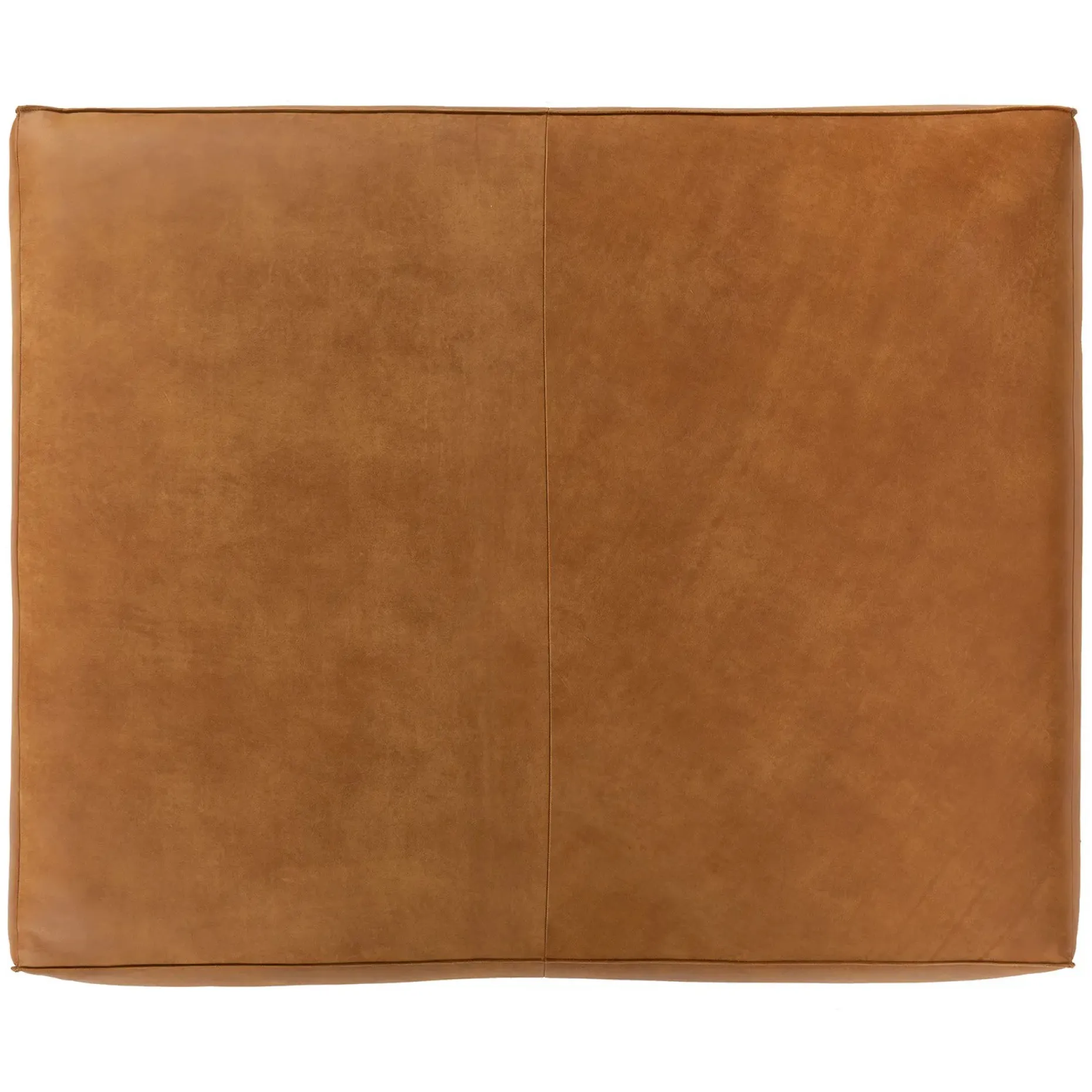 Cigar 47" Leather Ottoman - Rawhide Tan