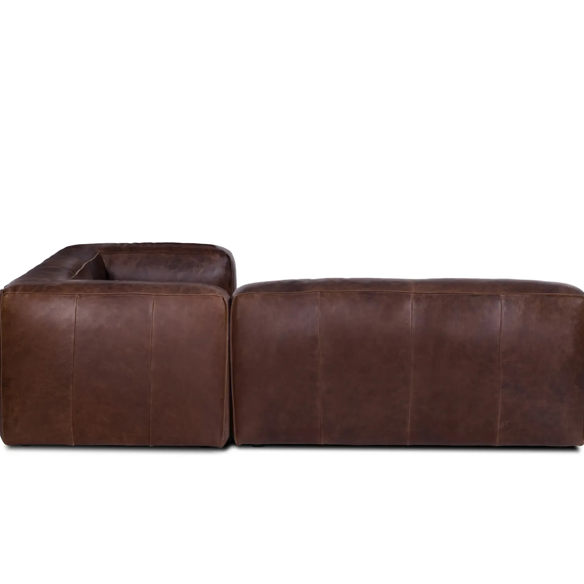 Cigar 94.5" Leather Reversible Sectional - Indiana Brown