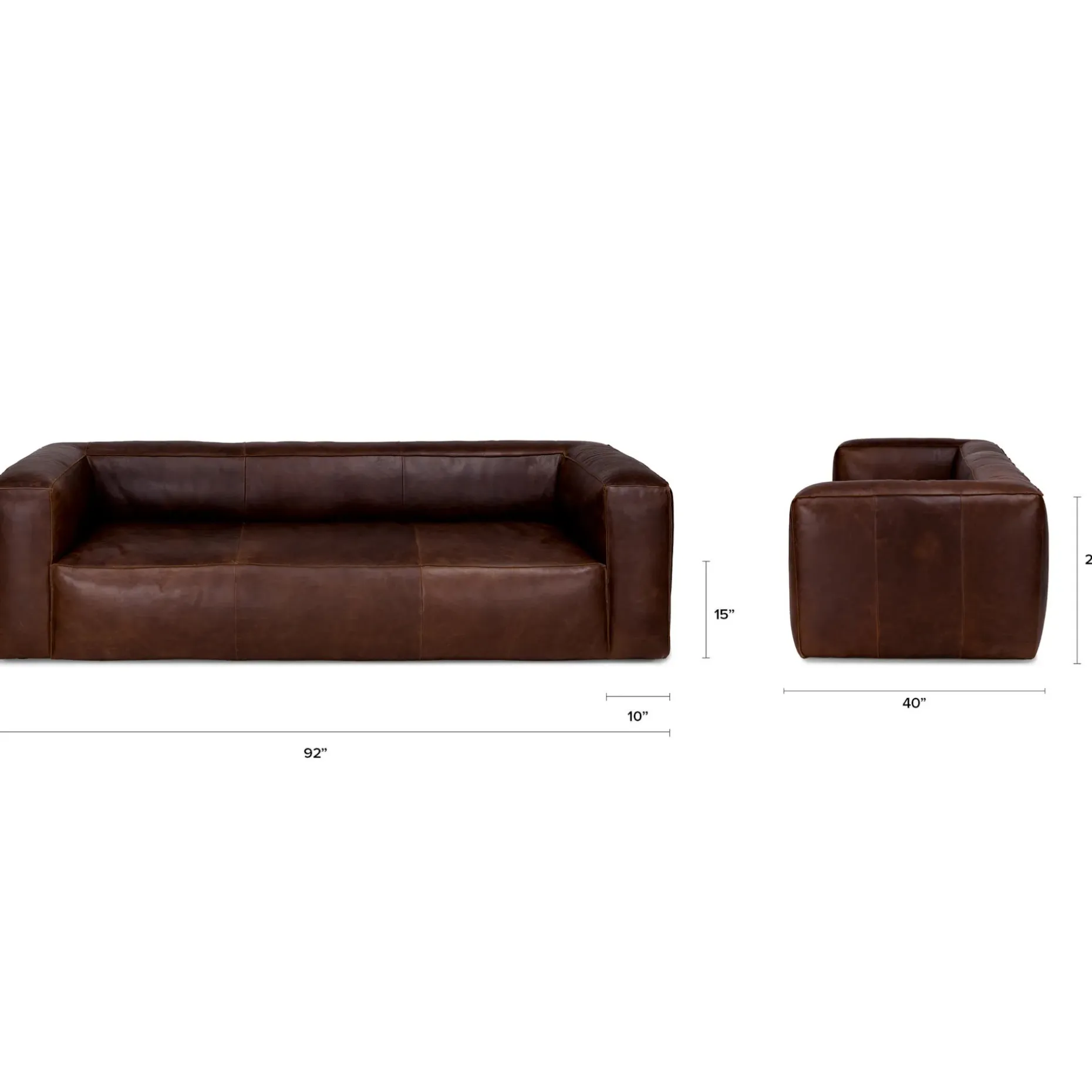 Cigar 92" Leather Sofa - Indiana Brown