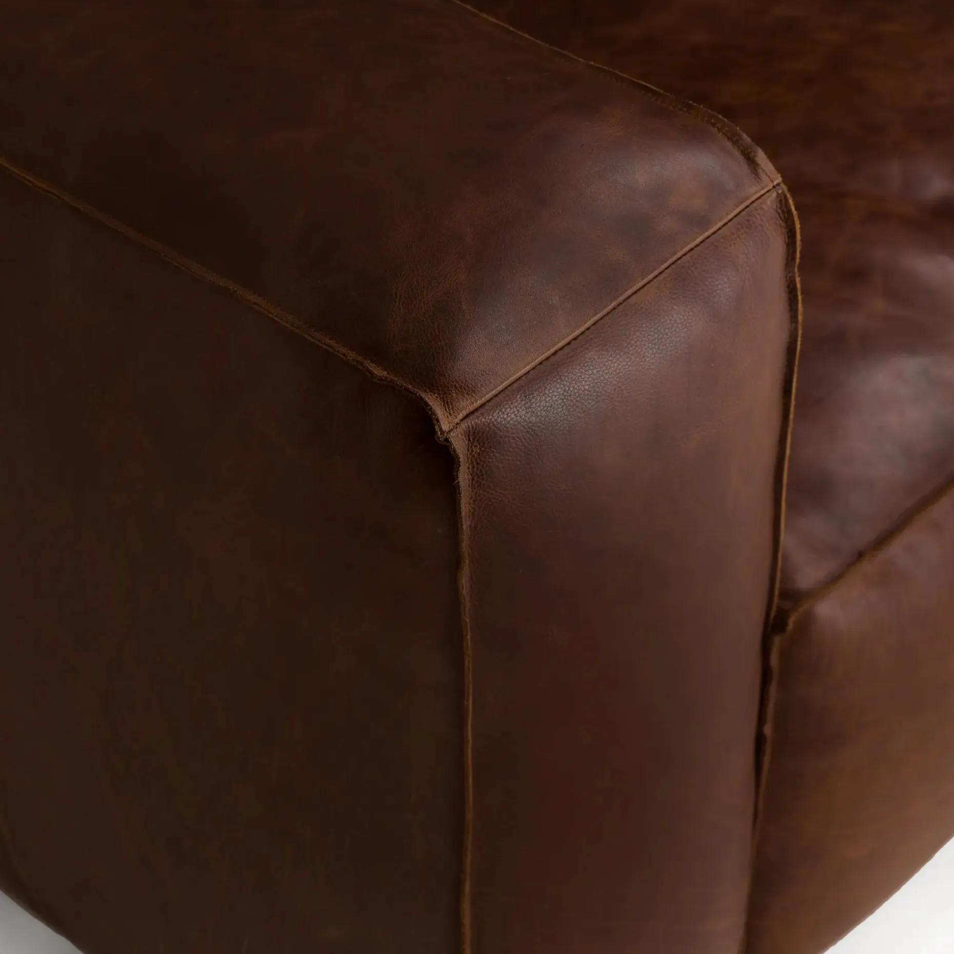 Cigar 92" Leather Sofa - Indiana Brown