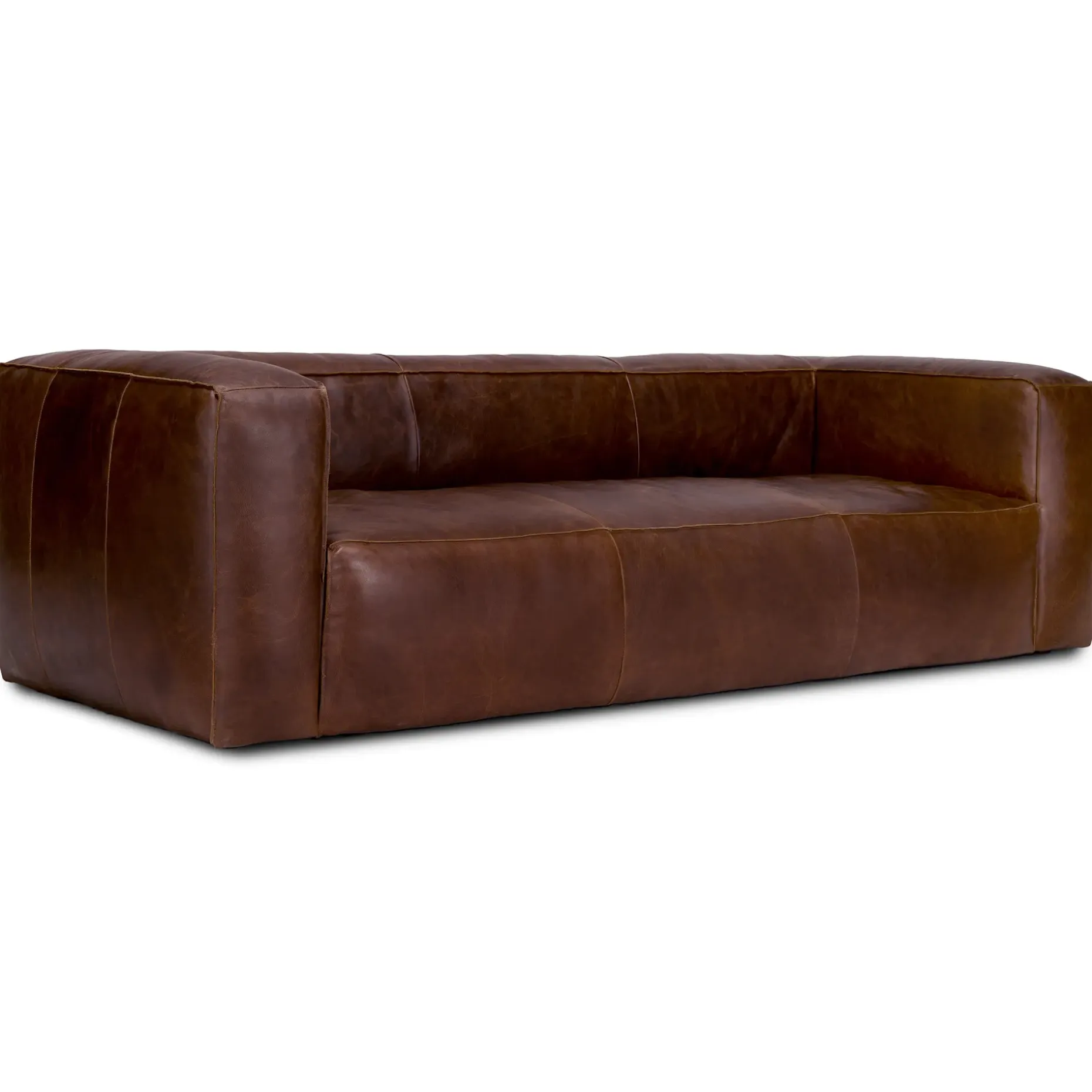 Cigar 92" Leather Sofa - Indiana Brown