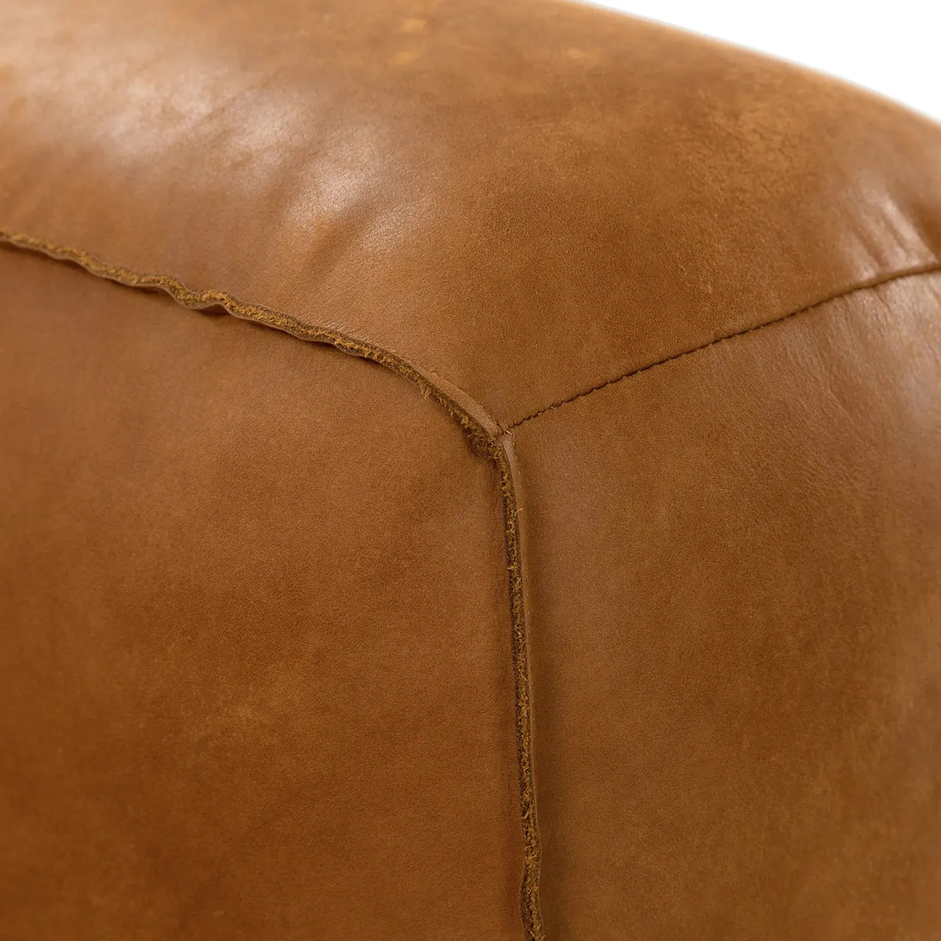 Cigar 92" Leather Sofa - Rawhide Tan