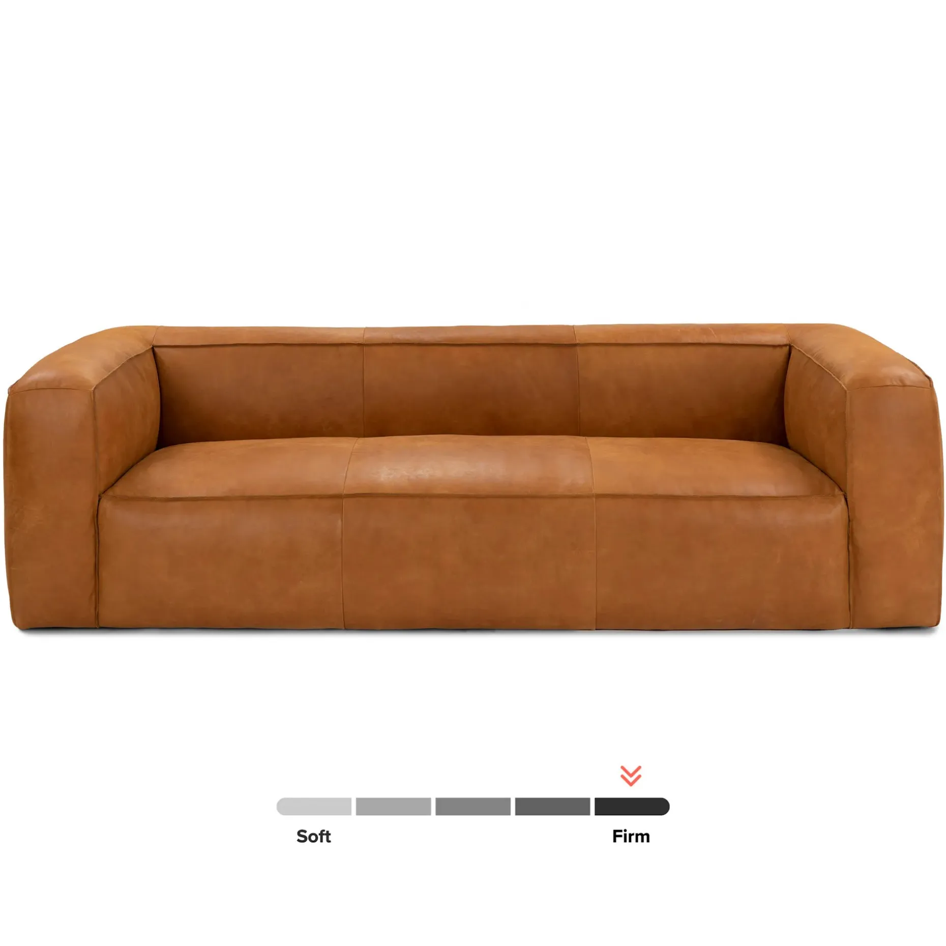 Cigar 92" Leather Sofa - Rawhide Tan