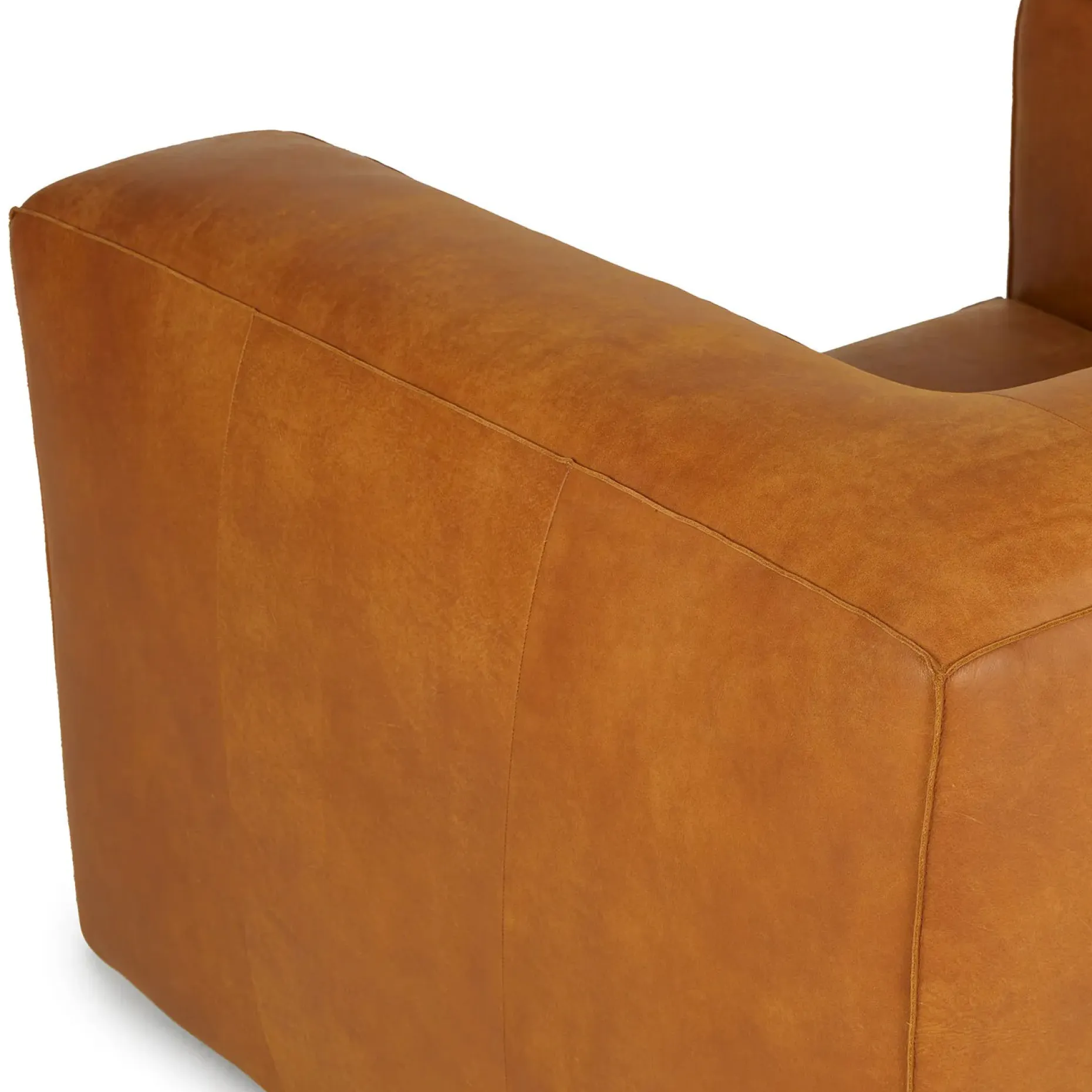 Cigar 44" Leather Swivel Lounge Chair - Rawhide Tan