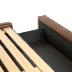Cigar Queen Leather Storage Bed - Rawhide Brown
