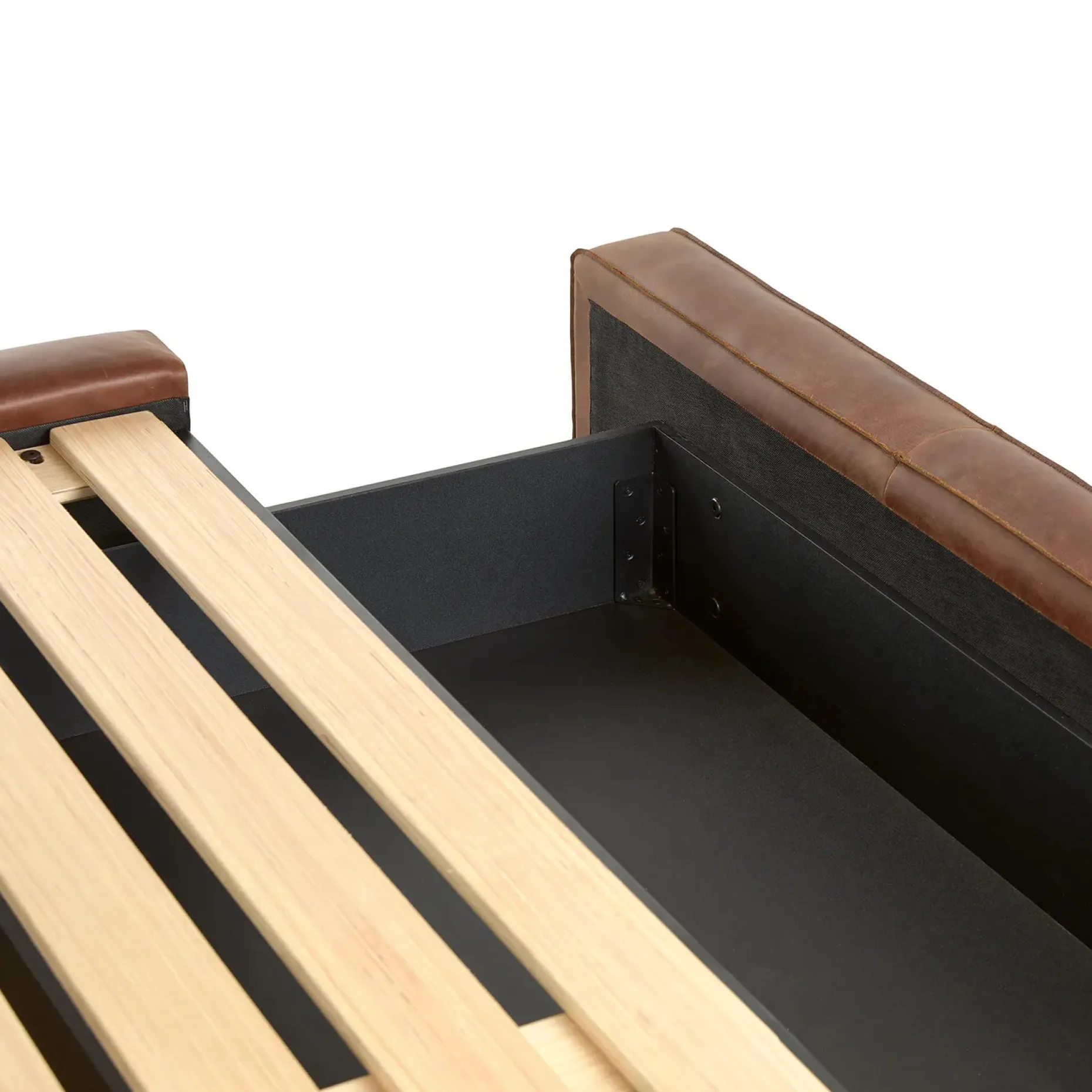 Cigar Queen Leather Storage Bed - Rawhide Brown