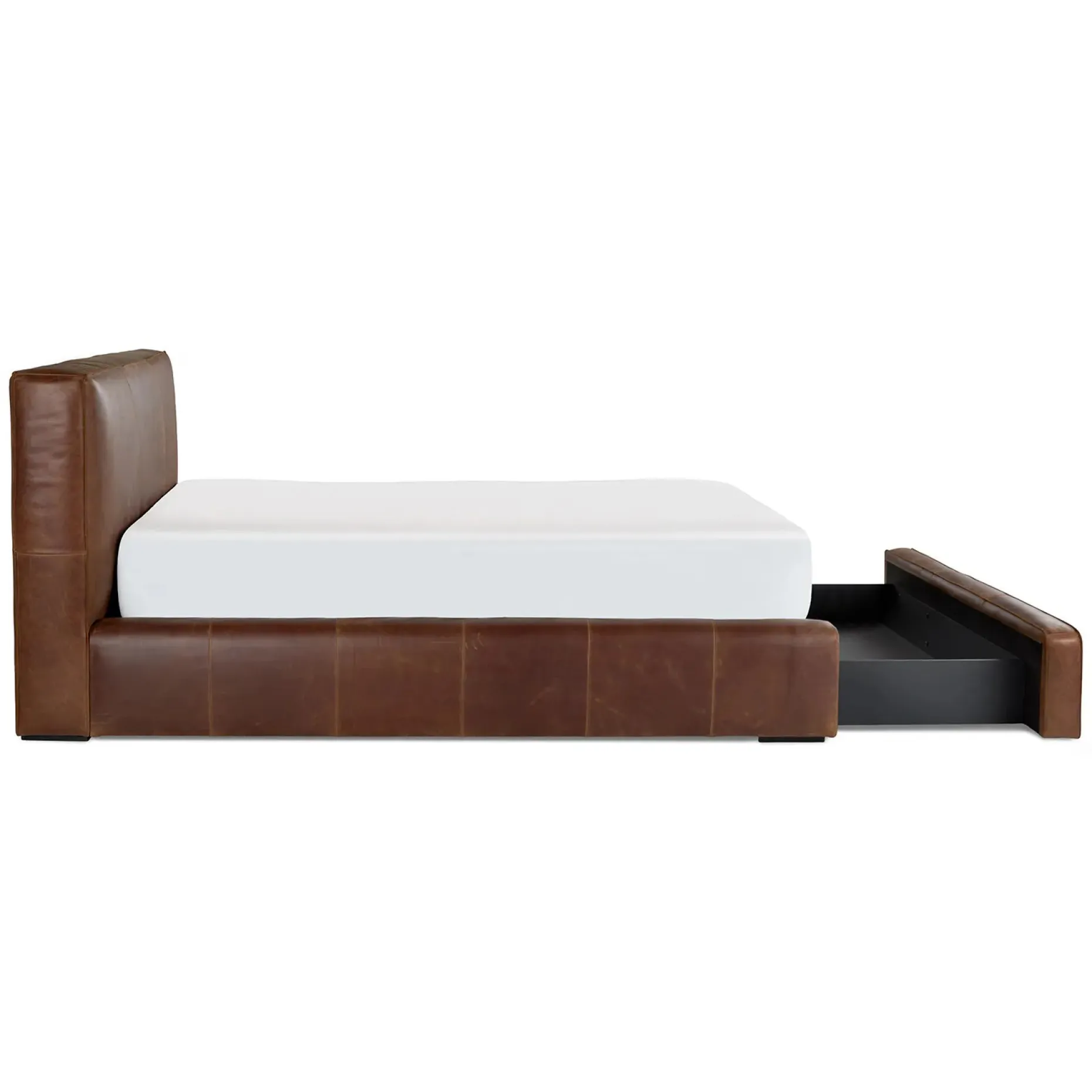 Cigar Queen Leather Storage Bed - Rawhide Brown