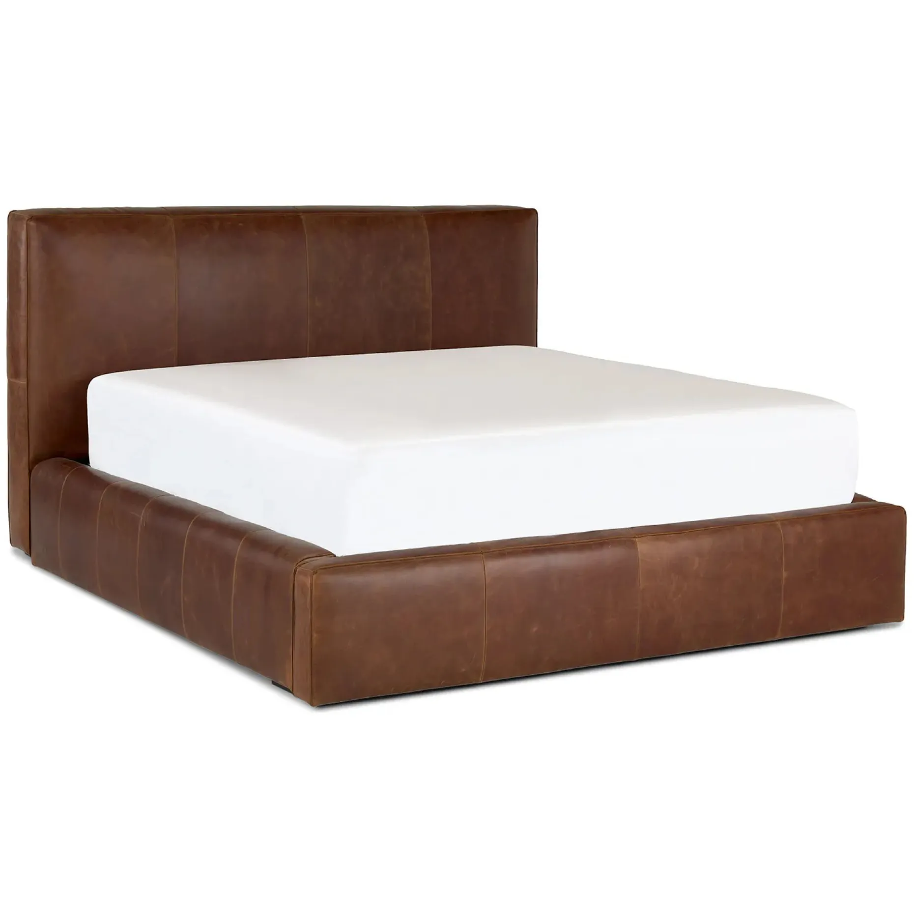Cigar Queen Leather Storage Bed - Rawhide Brown