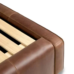 Cigar Queen Leather Storage Bed - Rawhide Brown