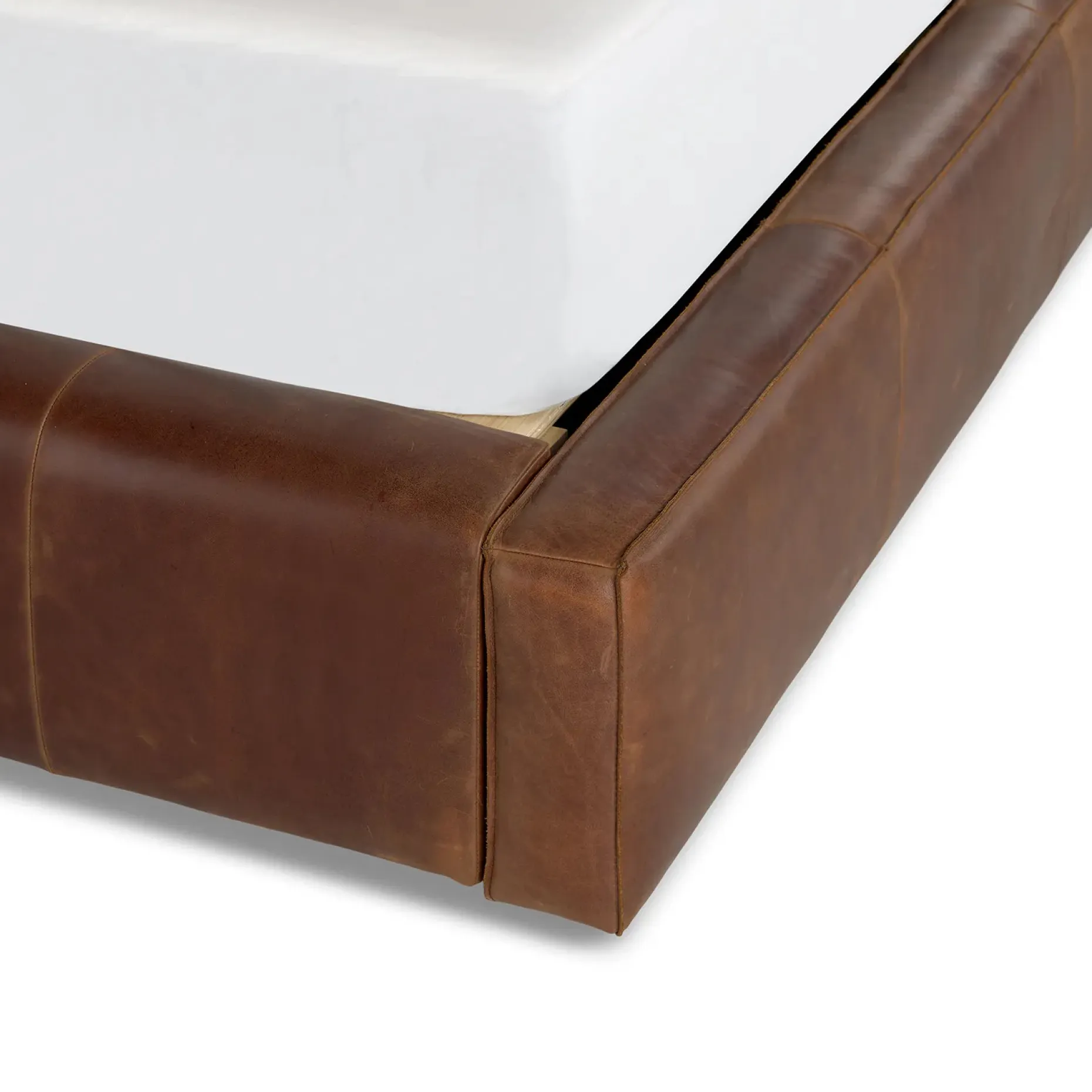 Cigar Queen Leather Storage Bed - Rawhide Brown