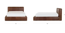 Cigar Queen Leather Storage Bed - Rawhide Brown