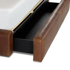 Cigar Queen Leather Storage Bed - Rawhide Brown