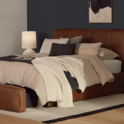 Cigar Queen Leather Storage Bed - Rawhide Brown