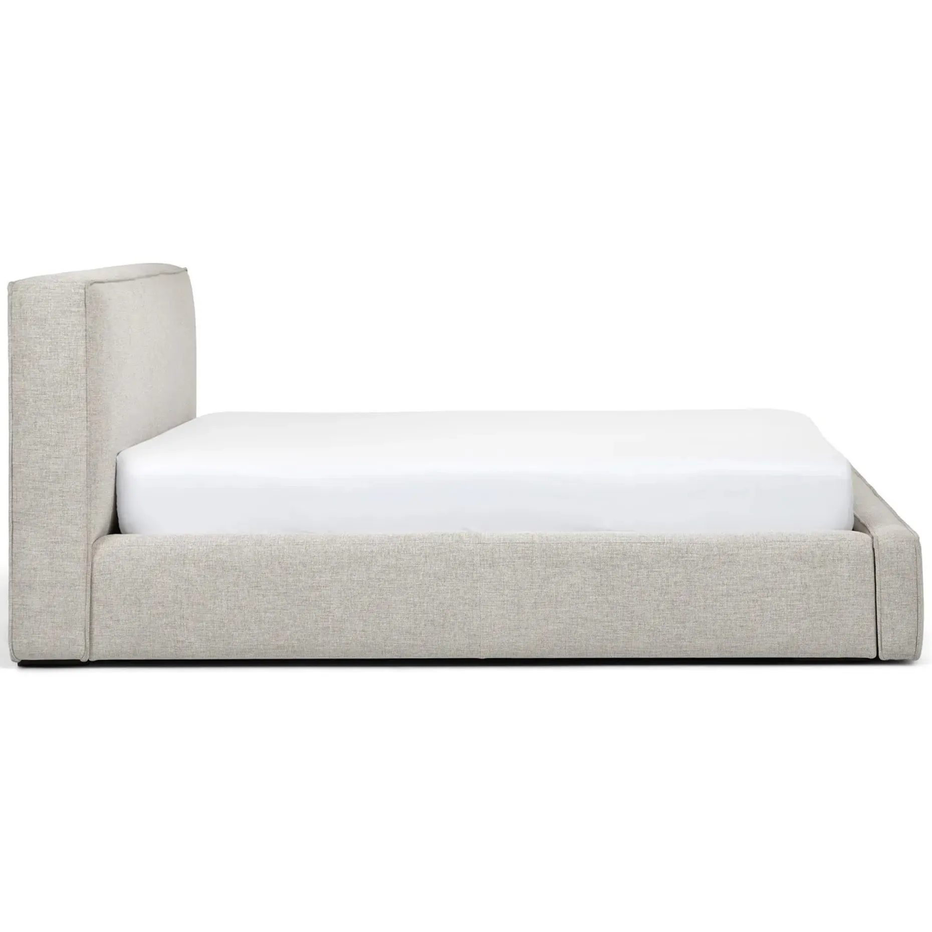 Cigar Queen Upholstered Storage Bed - Birch Ivory