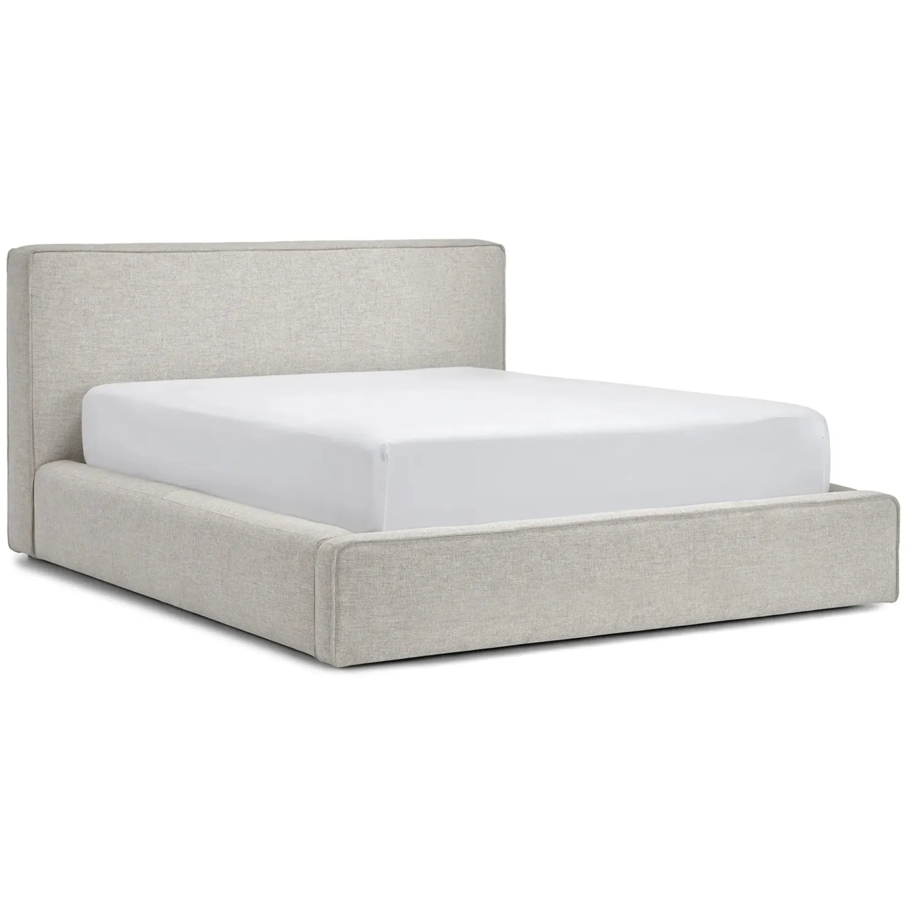 Cigar Queen Upholstered Storage Bed - Birch Ivory