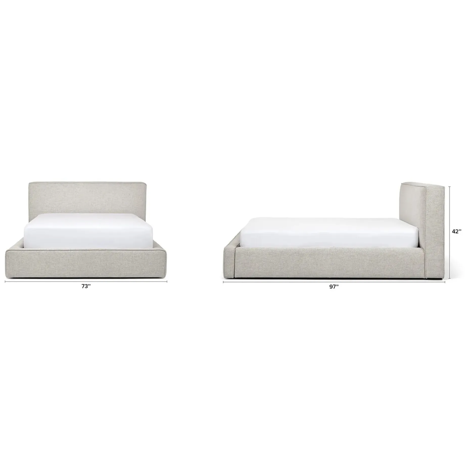 Cigar Queen Upholstered Storage Bed - Birch Ivory