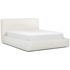 Cigar Queen Upholstered Storage Bed - Ankara Ivory