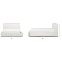 Cigar Queen Upholstered Storage Bed - Ankara Ivory