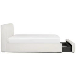 Cigar Queen Upholstered Storage Bed - Ankara Ivory