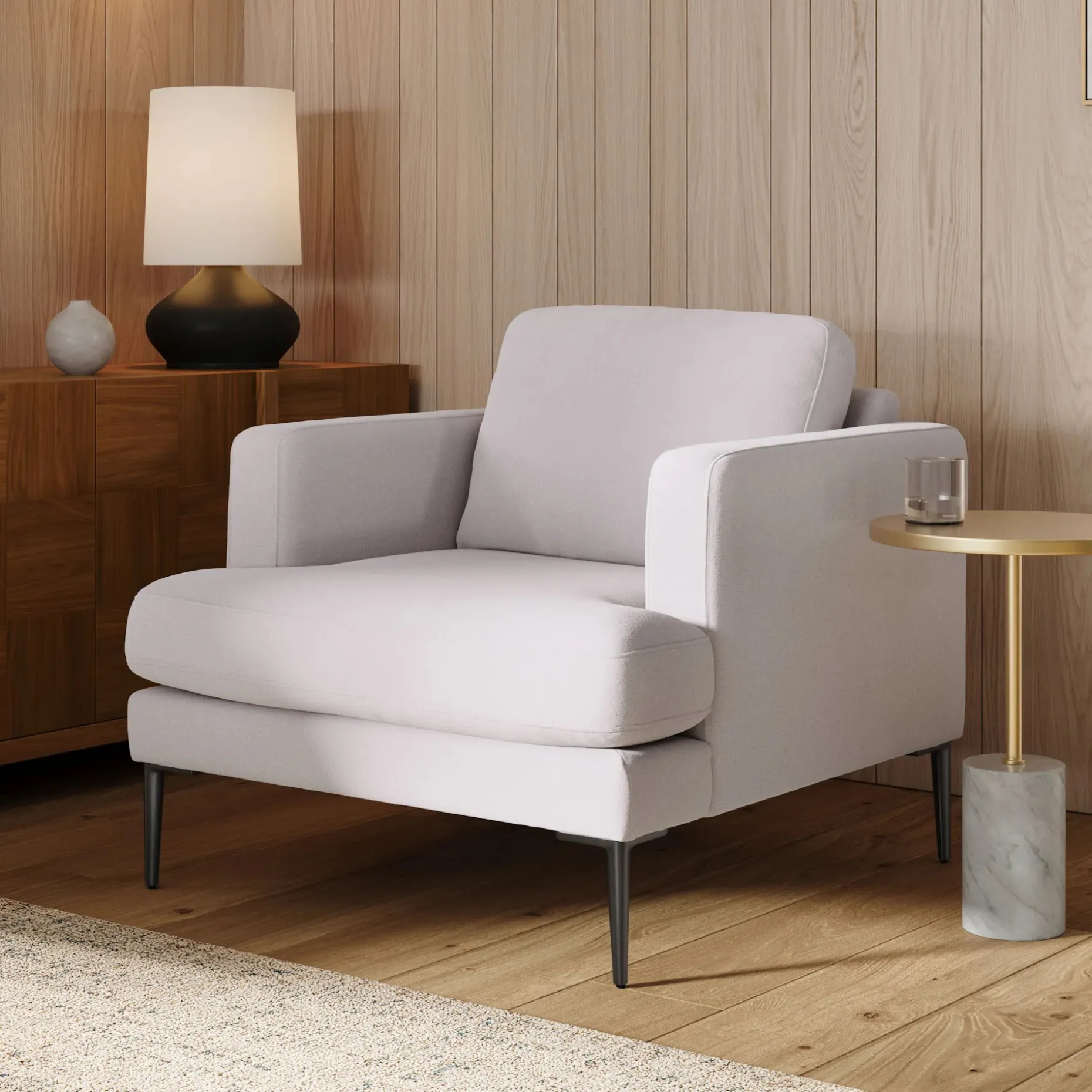 Cillian 36.5" Lounge Chair - Ratine Ivory
