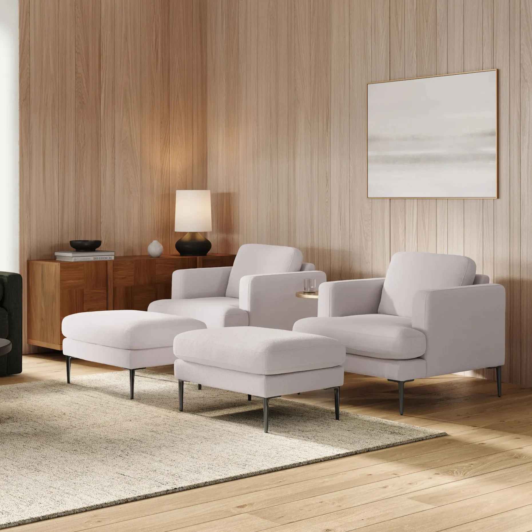 Cillian 36.5" Lounge Chair - Ratine Ivory