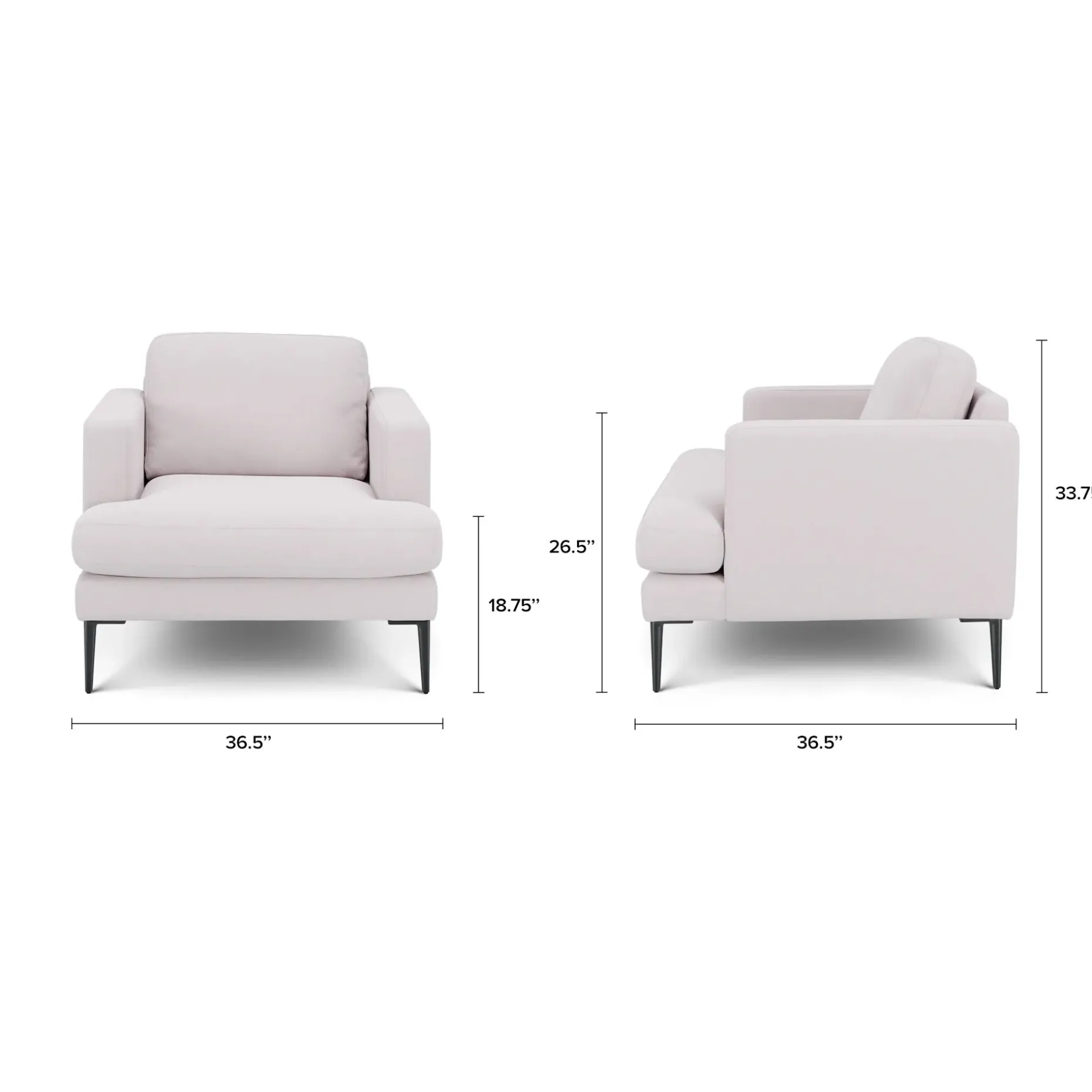 Cillian 36.5" Lounge Chair - Ratine Ivory