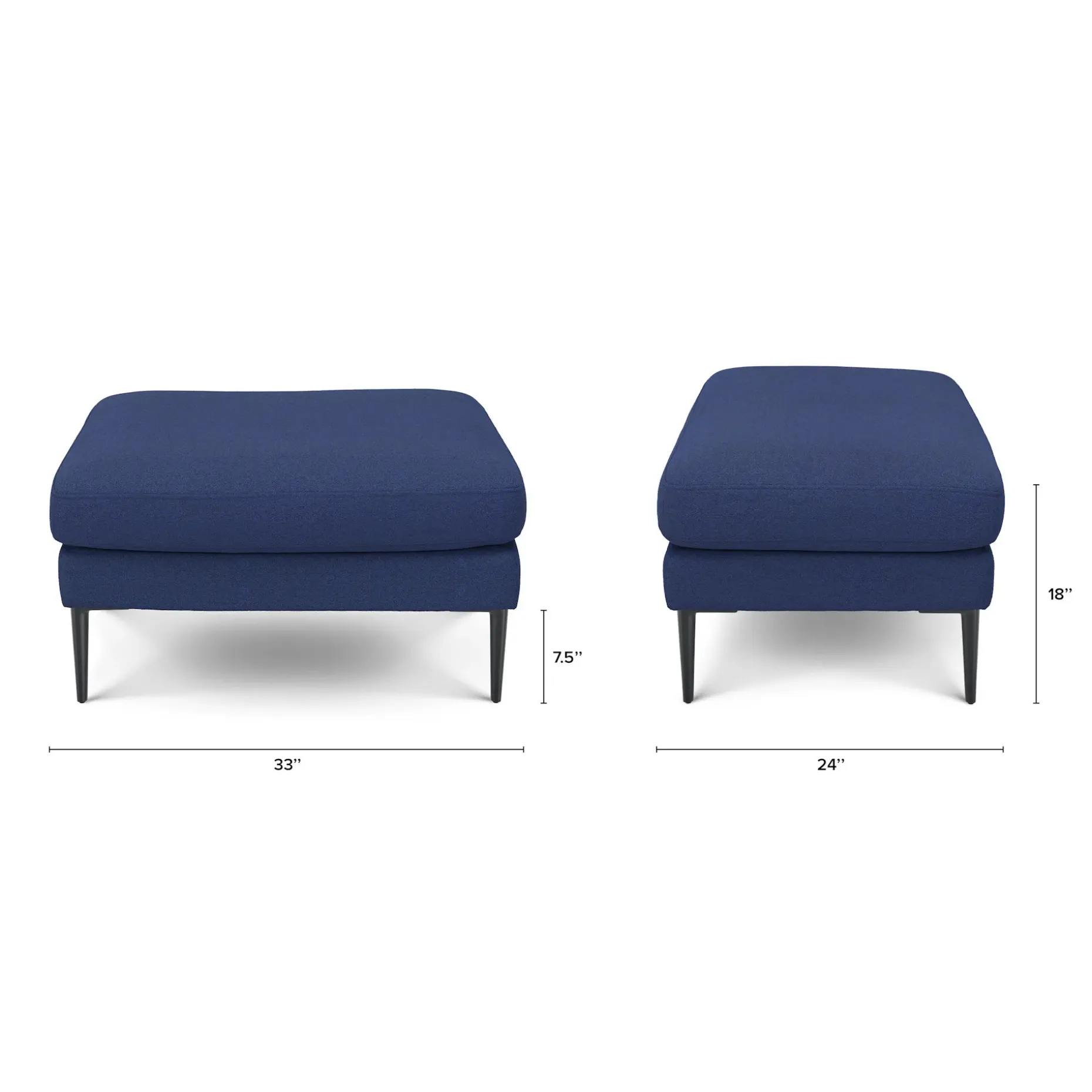 Cillian 33" Ottoman - Ratine Navy