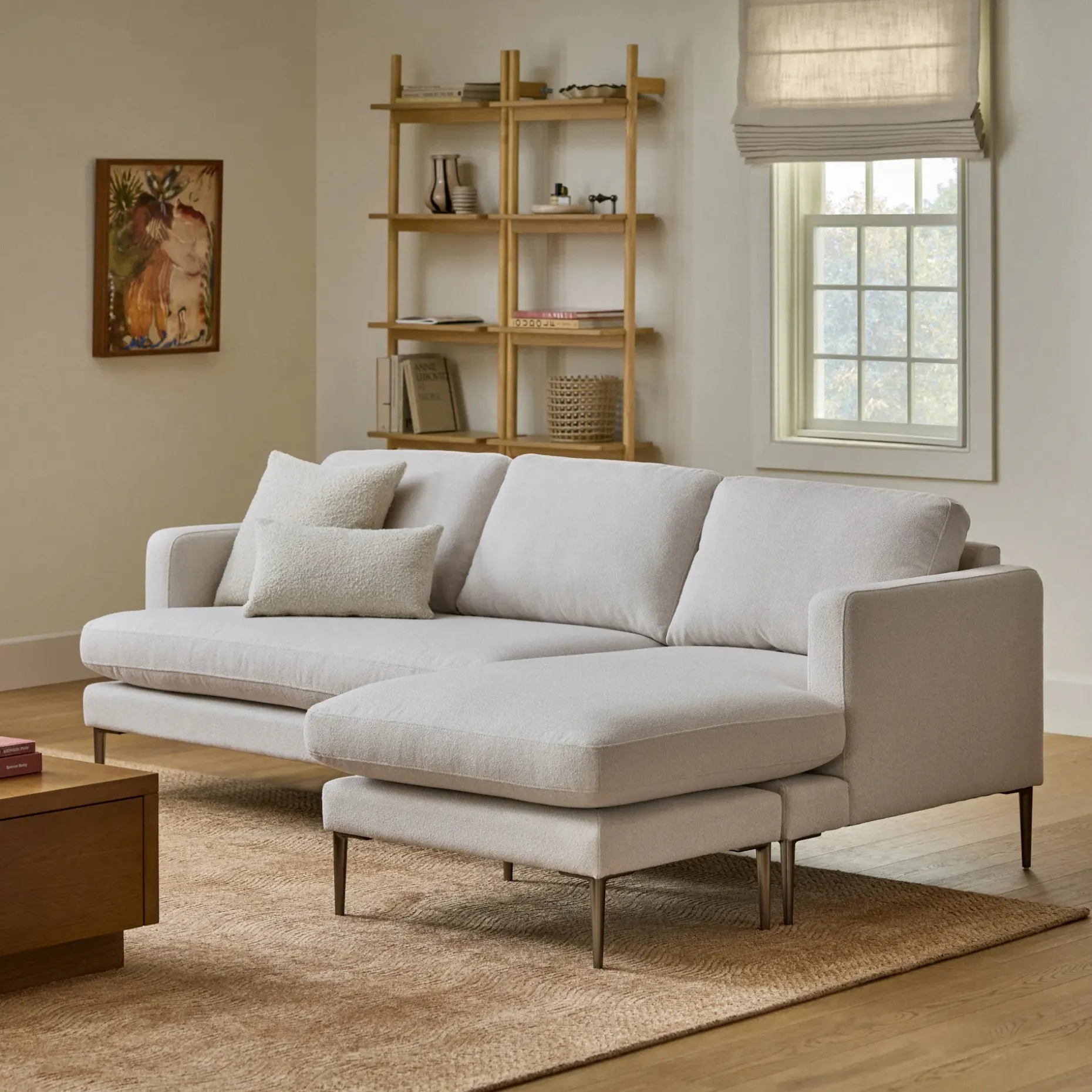 Cillian 93" Reversible Sectional - Ratine Ivory