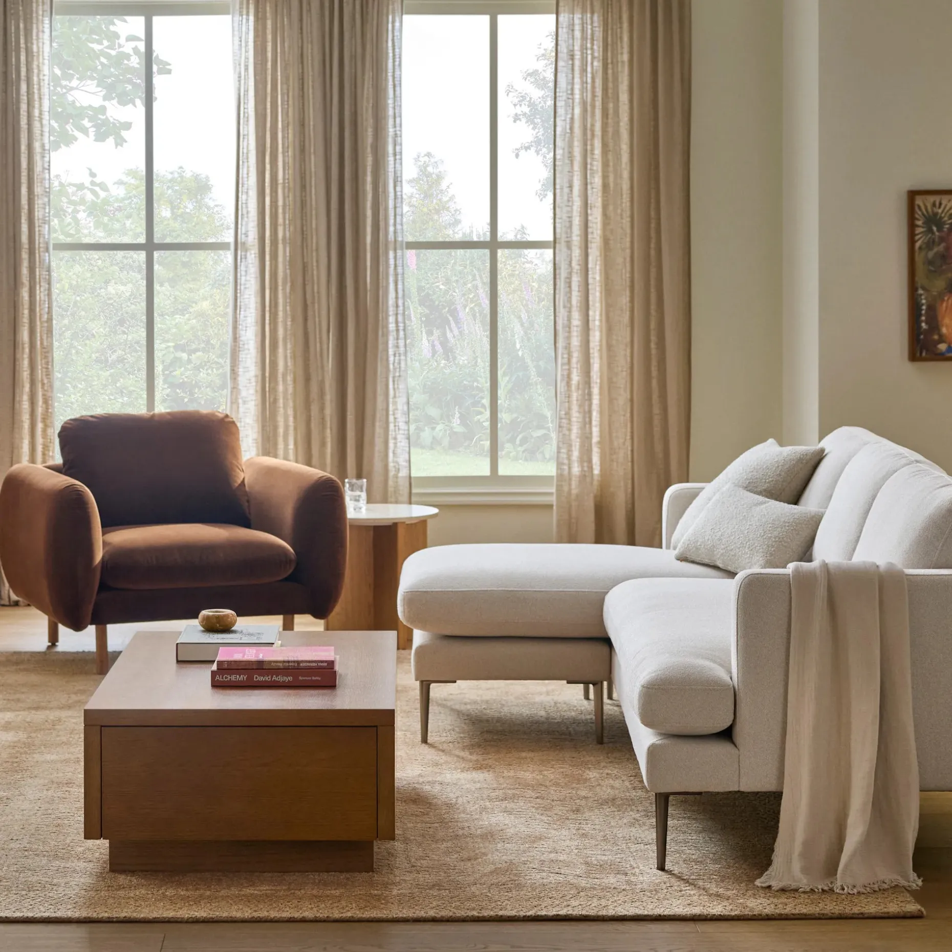 Cillian 93" Reversible Sectional - Ratine Ivory