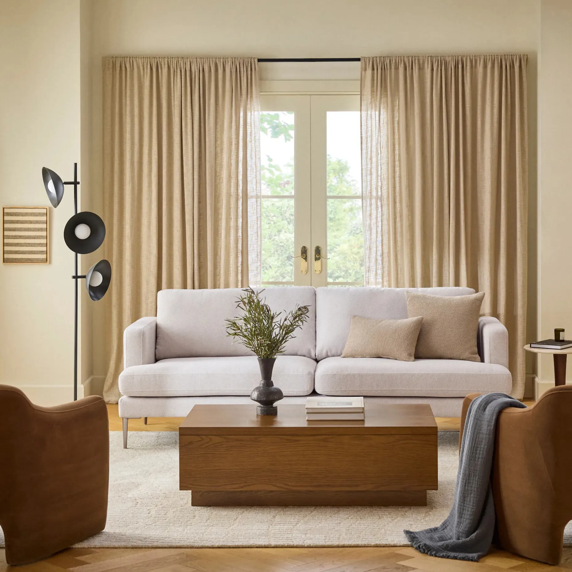 Cillian 87" Sofa - Ratine Ivory