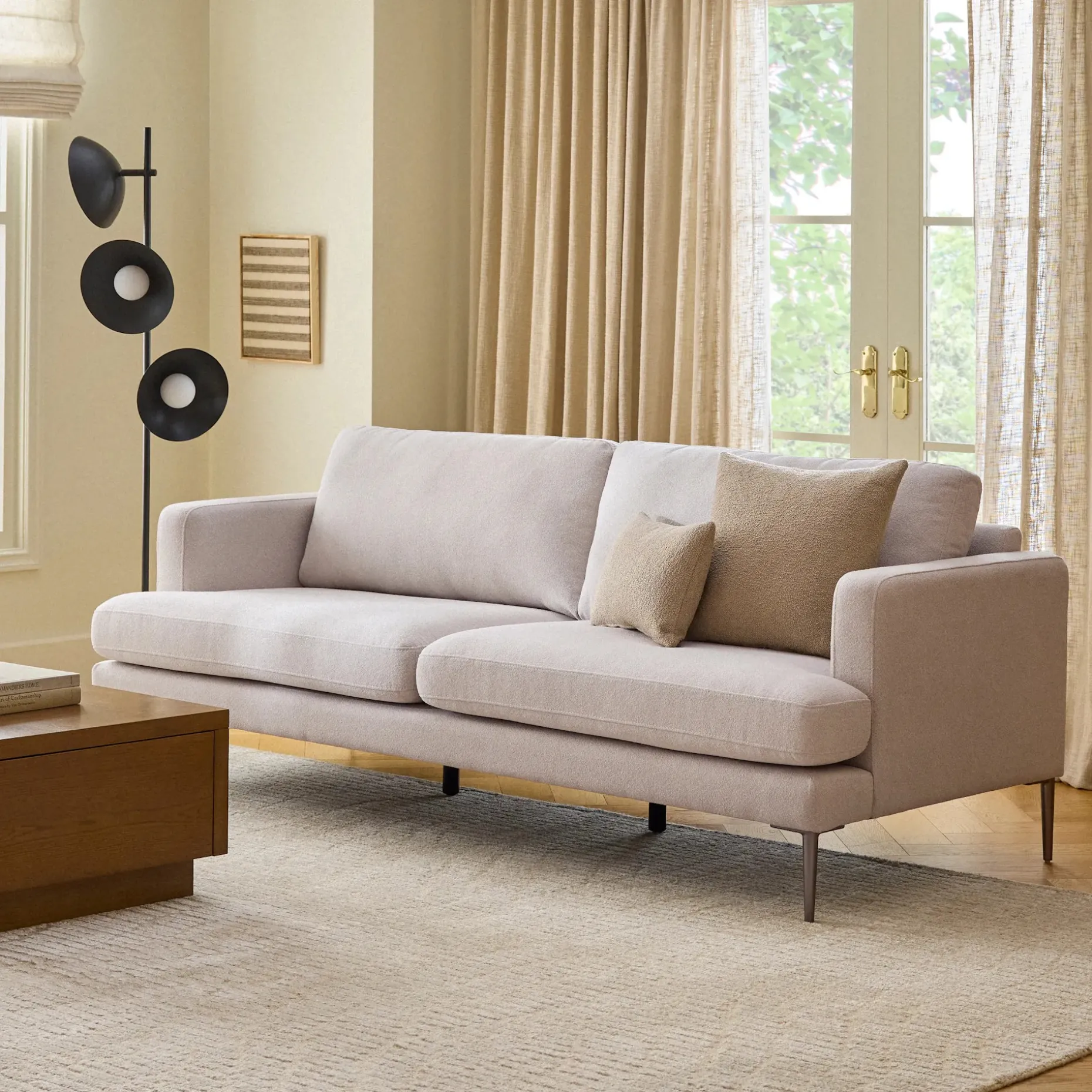 Cillian 87" Sofa - Ratine Ivory