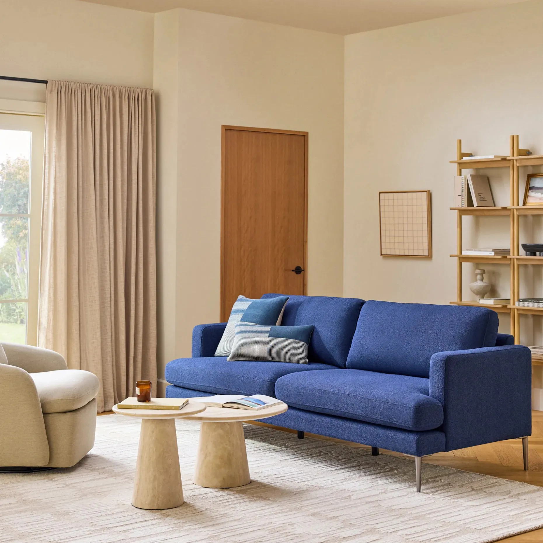 Cillian 87" Sofa - Ratine Navy