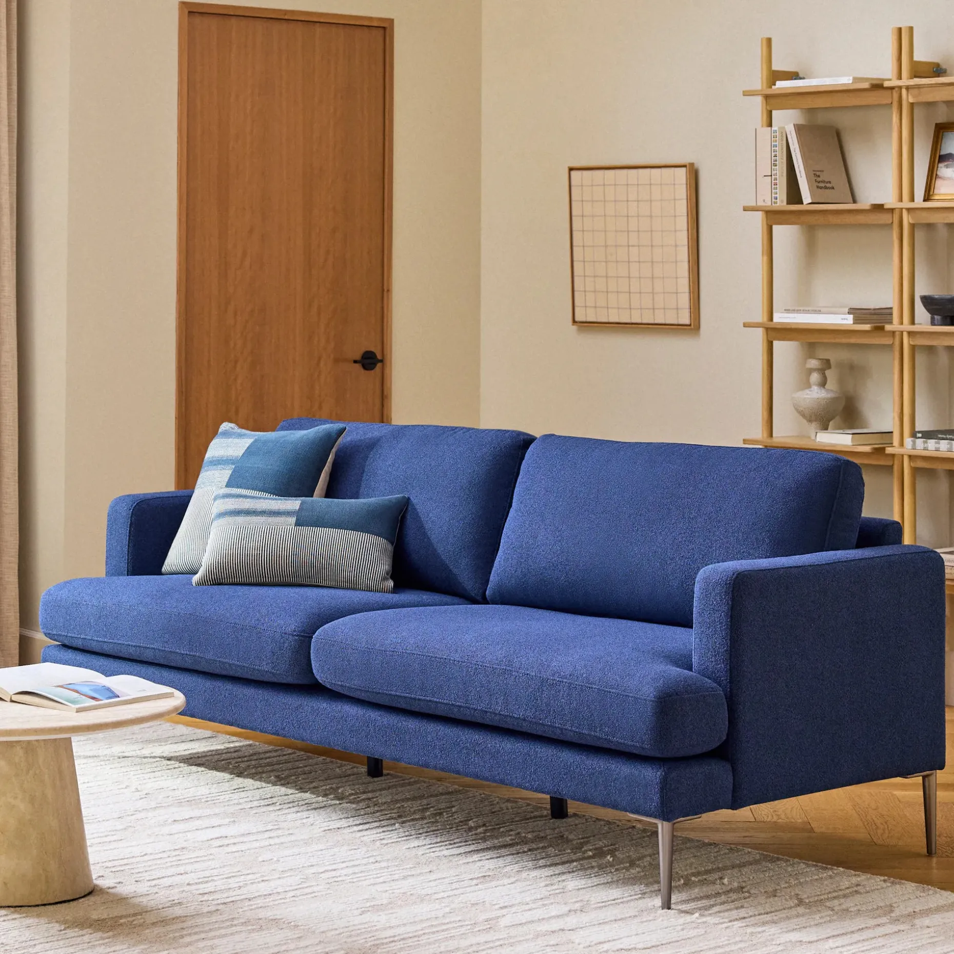Cillian 87" Sofa - Ratine Navy