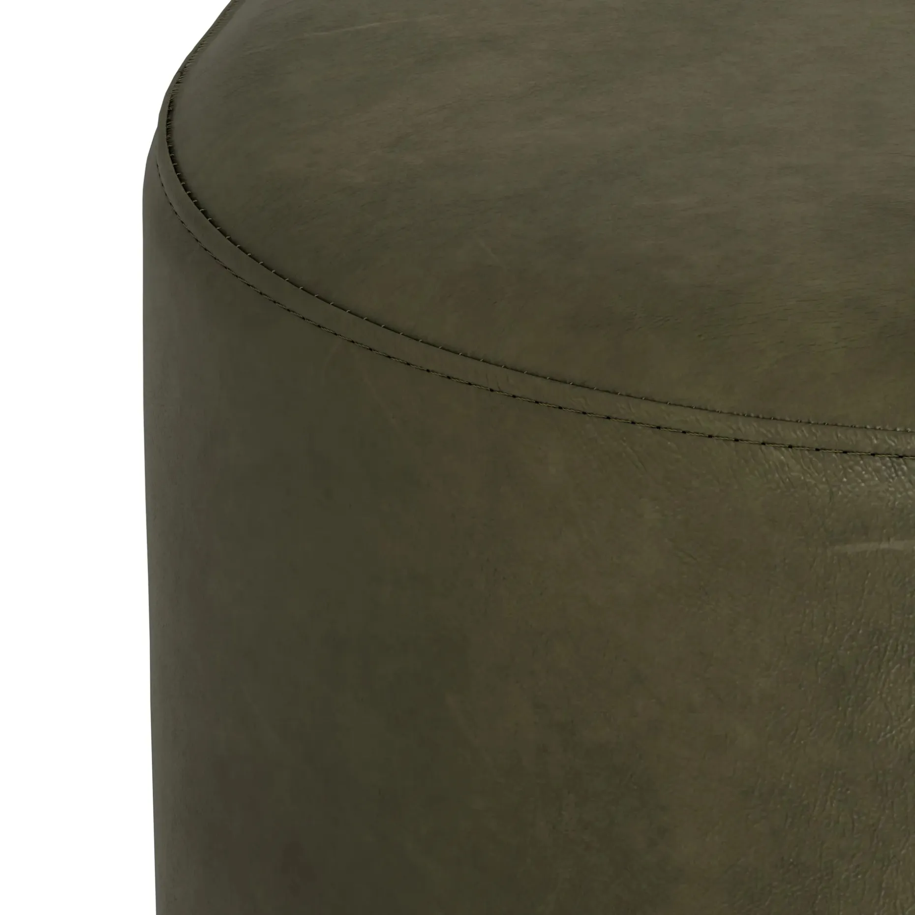 Cilo 16" Leather Ottoman - Charme Green