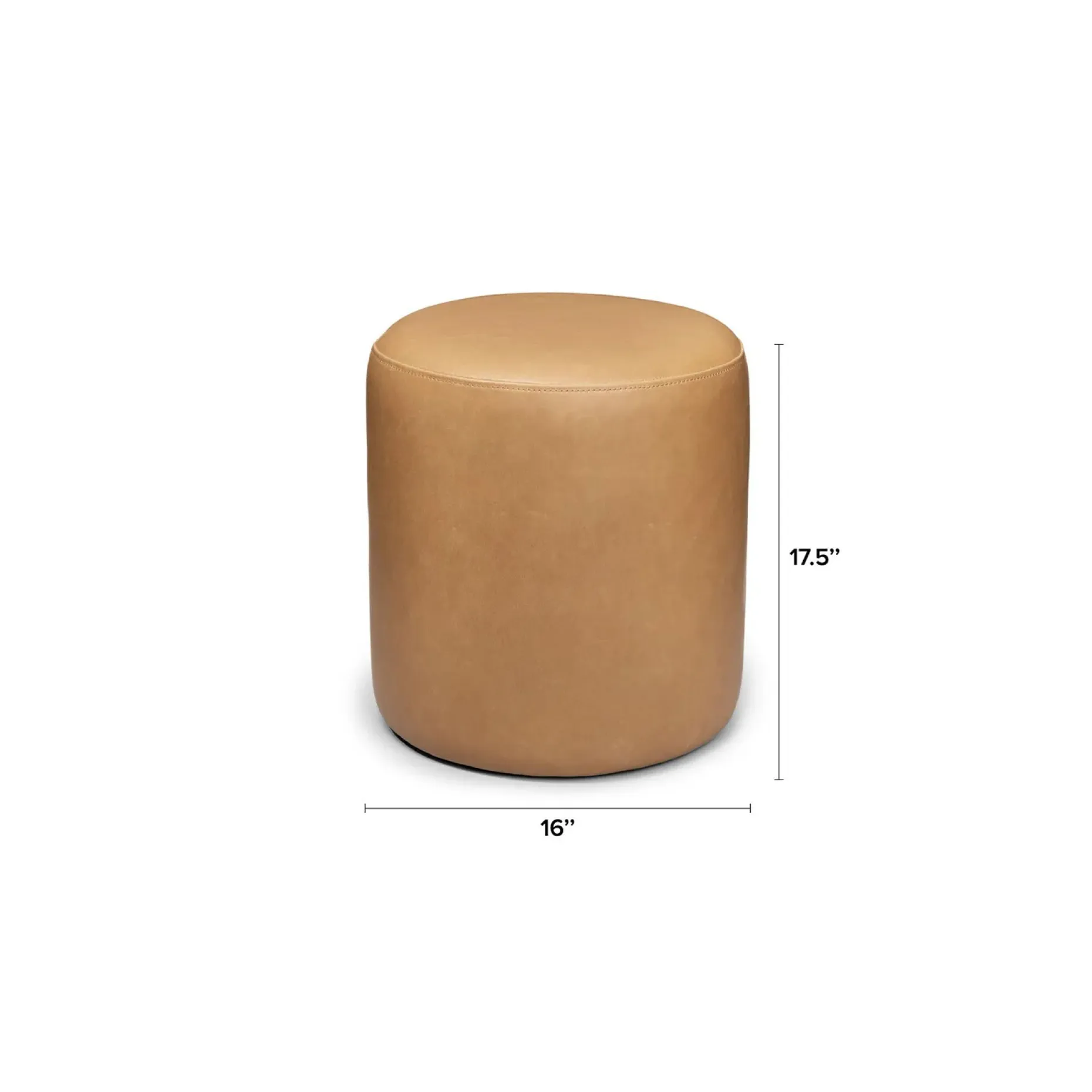Cilo 16" Leather Ottoman - Charme Tan