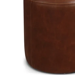 Cilo 16" Leather Ottoman - Indiana Brown