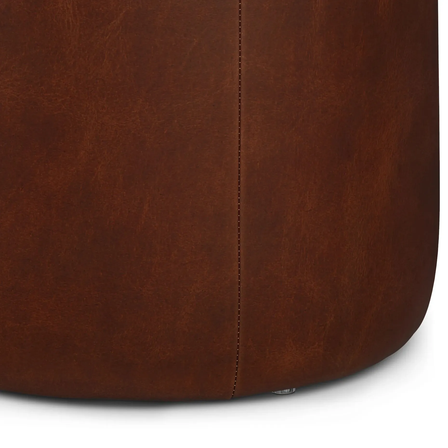 Cilo 16" Leather Ottoman - Indiana Brown