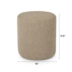 Cilo 16" Ottoman - Sandstone Wool Bouclé