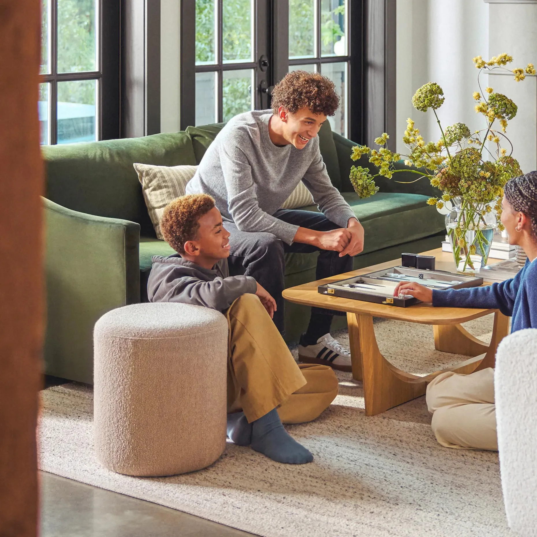 Cilo 16" Ottoman - Sandstone Wool Bouclé