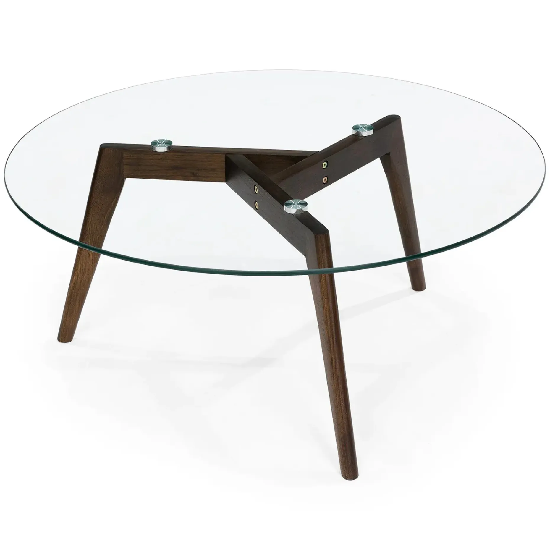 Clarus 31.5" Glass Coffee Table - Walnut