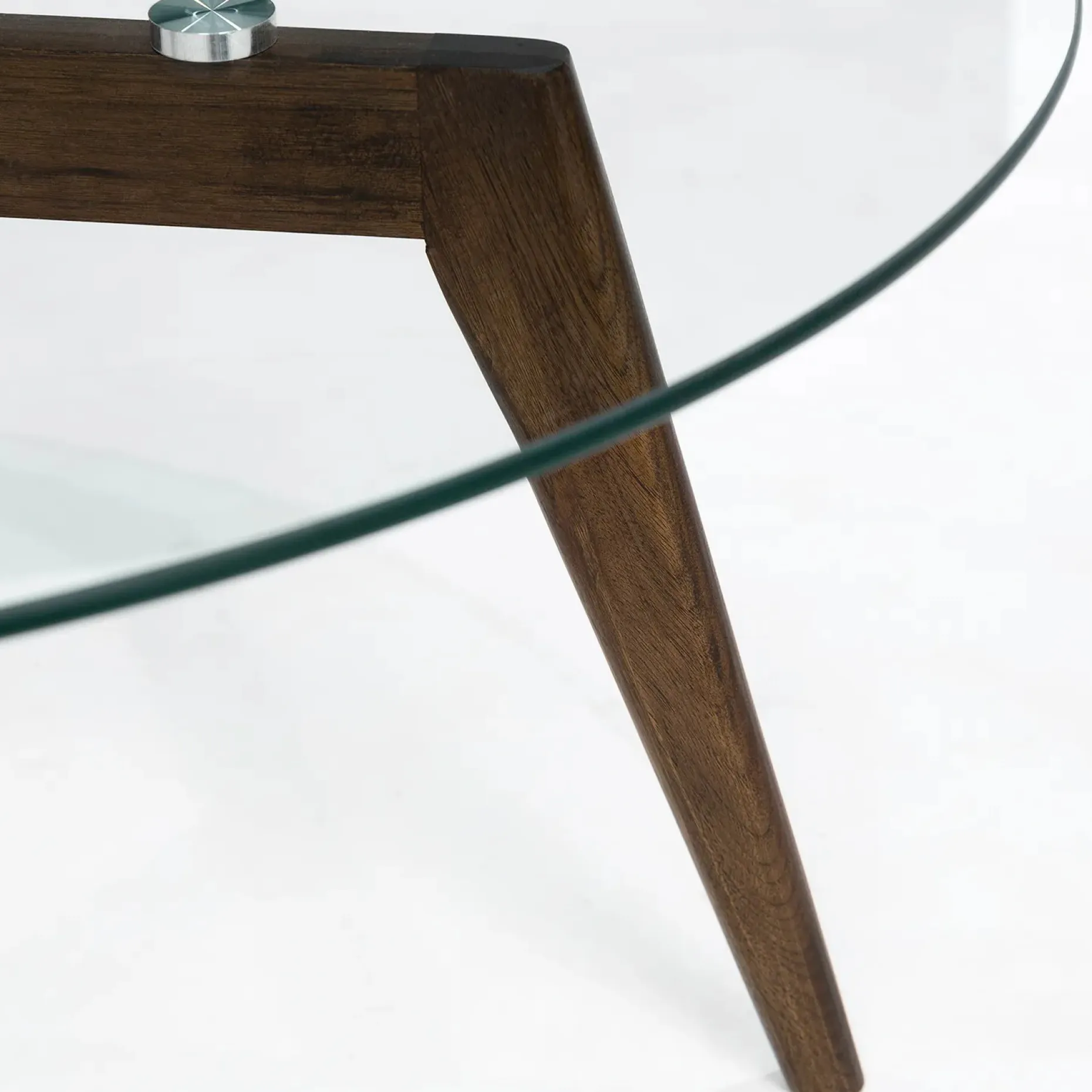 Clarus 31.5" Glass Coffee Table - Walnut