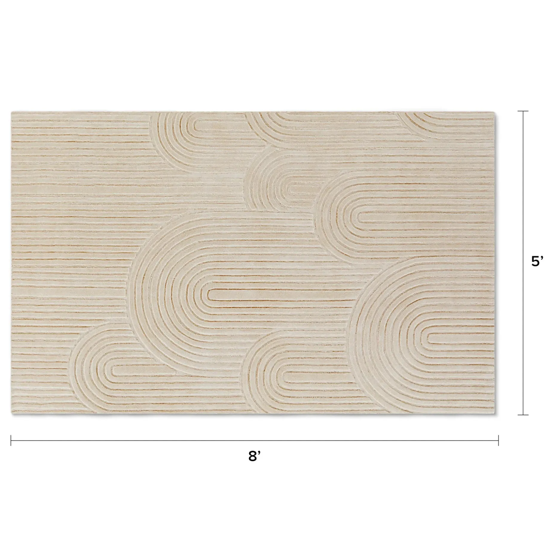 Clem 5 x 8 Wool Rug - Arch Cream