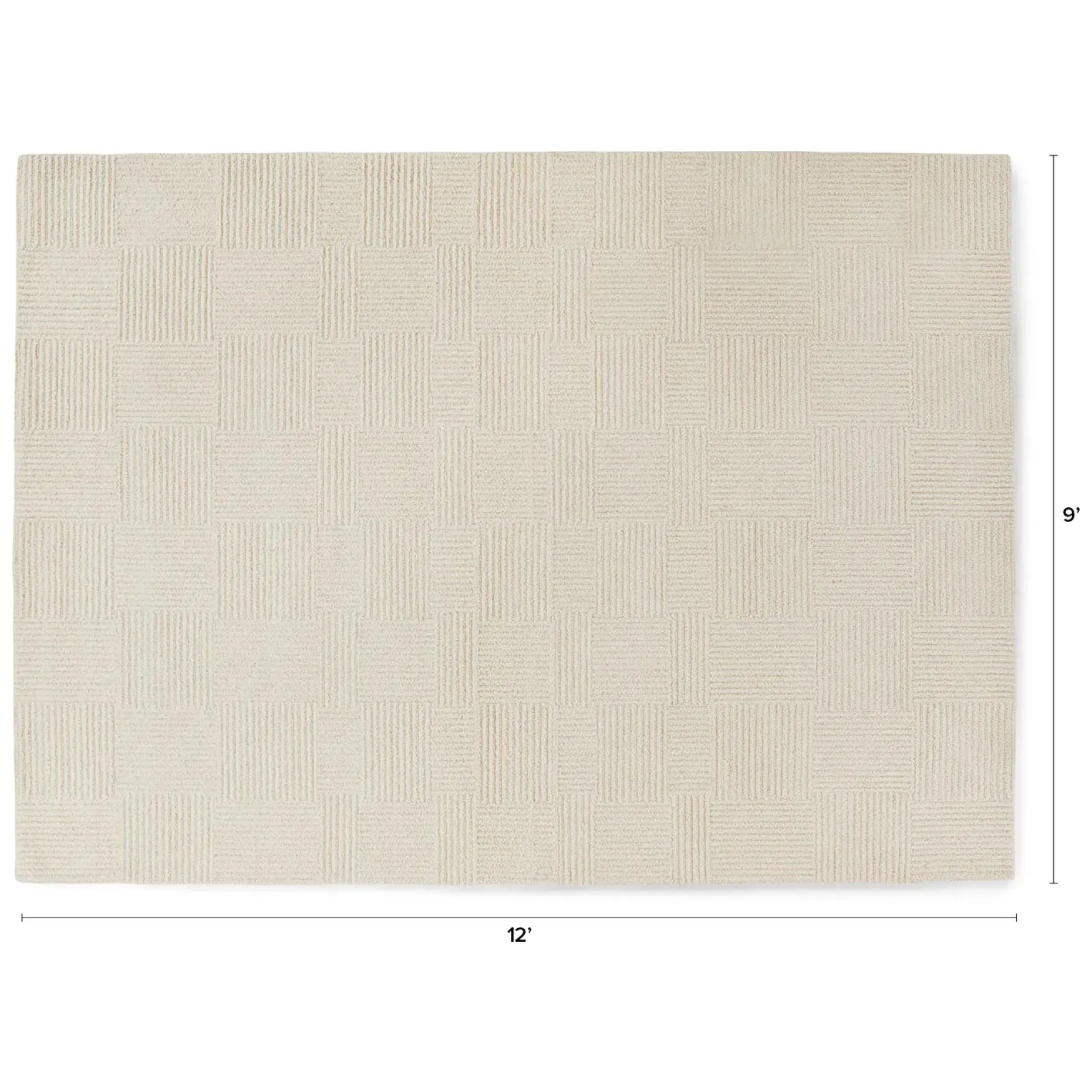 Clyde 9 x 12 Wool Rug - Textured Ivory