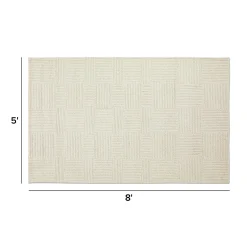 Clyde 5 x 8 Wool Rug - Textured Ivory